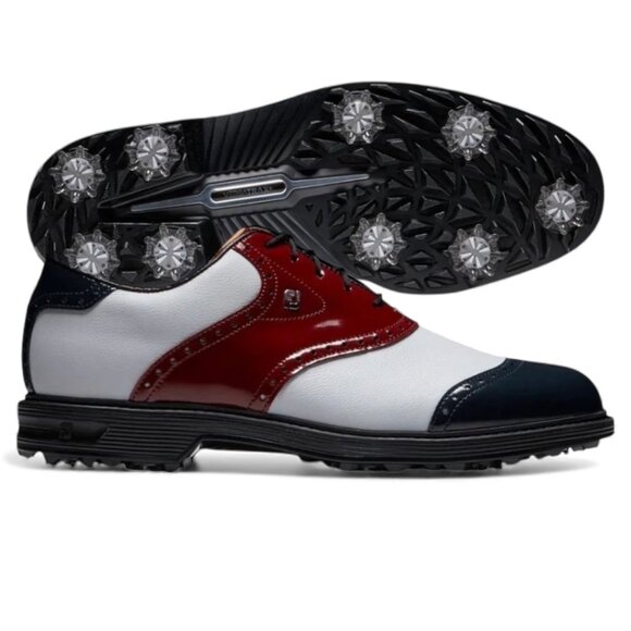 FootJoy Premier Series Wilcox Waterproof Leather Golf Shoes Size 10 White Navy main image 5